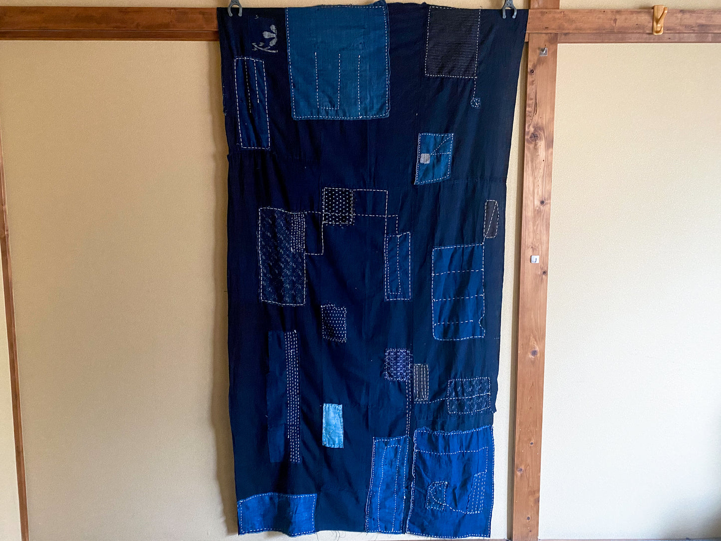 Vintage Authentic Japanese Indigo Dyed Boro Fabric