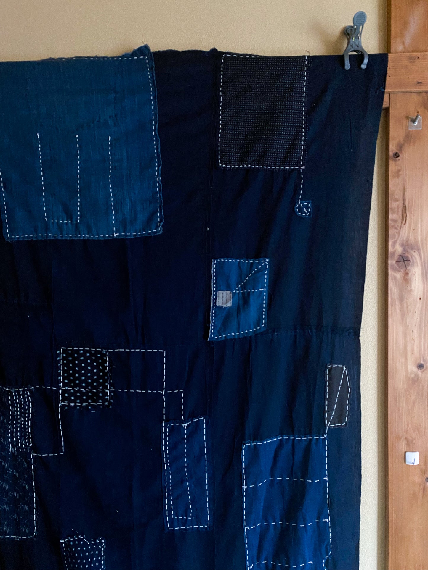 Vintage Authentic Japanese Indigo Dyed Boro Fabric