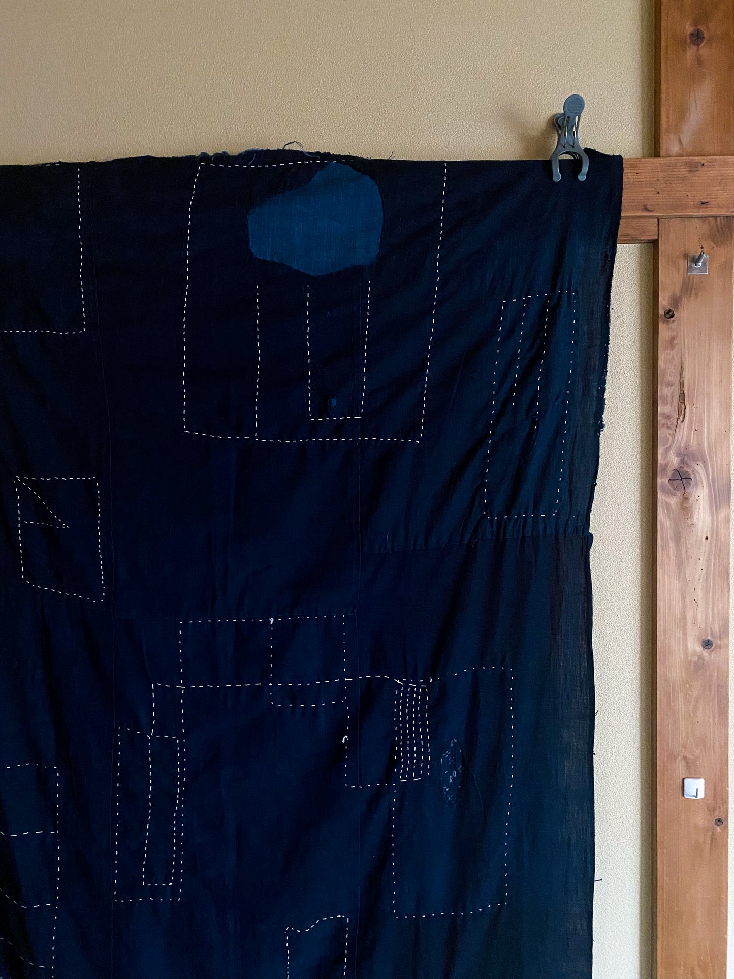 Vintage Authentic Japanese Indigo Dyed Boro Fabric