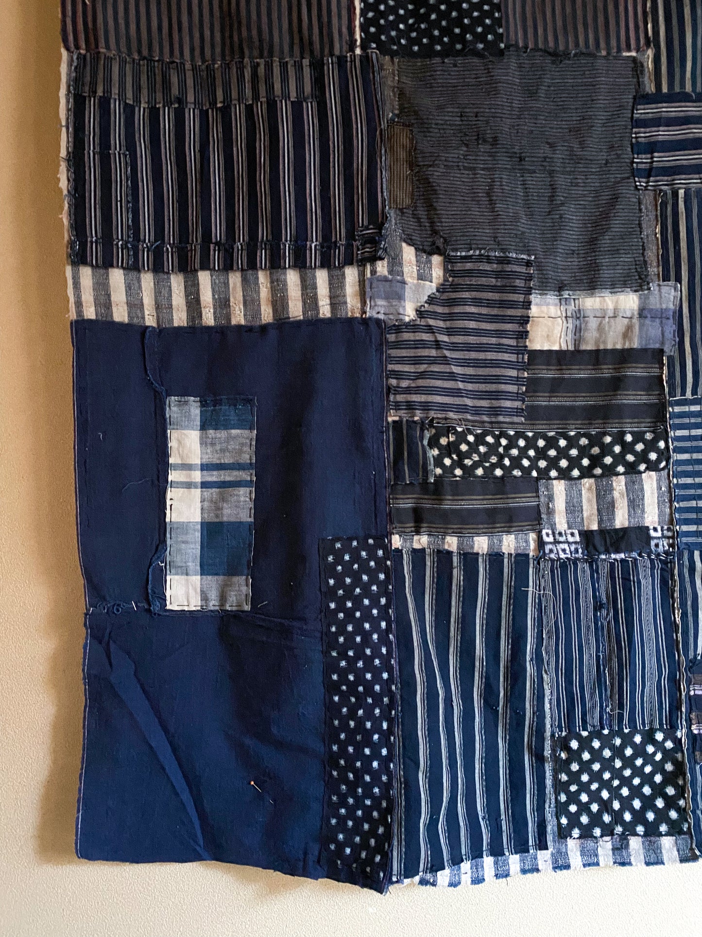 Japanese Indigo Shima Boro Fabric