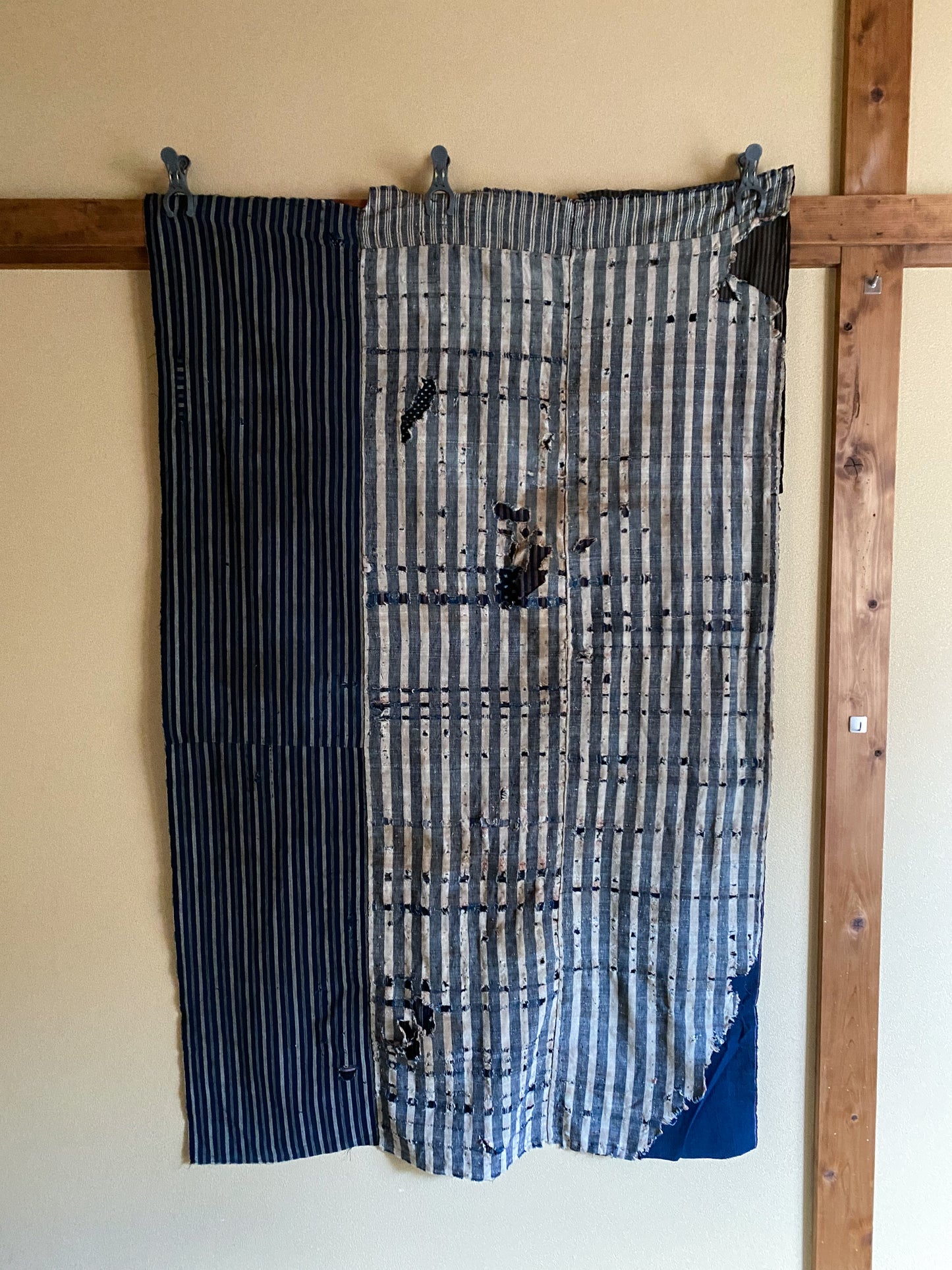 Japanese Indigo Shima Boro Fabric