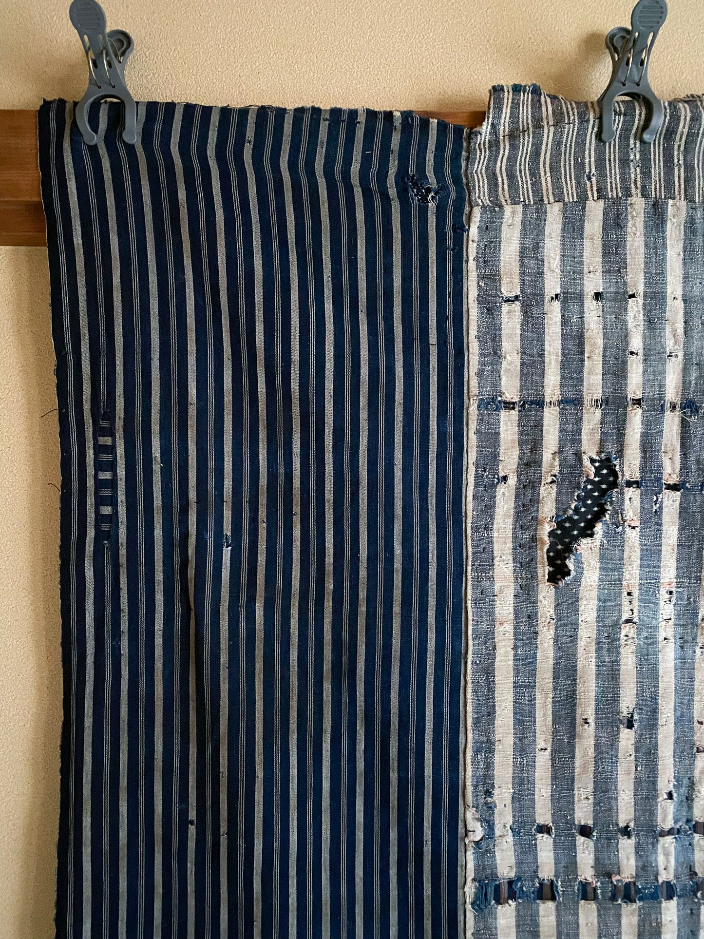 Japanese Indigo Shima Boro Fabric