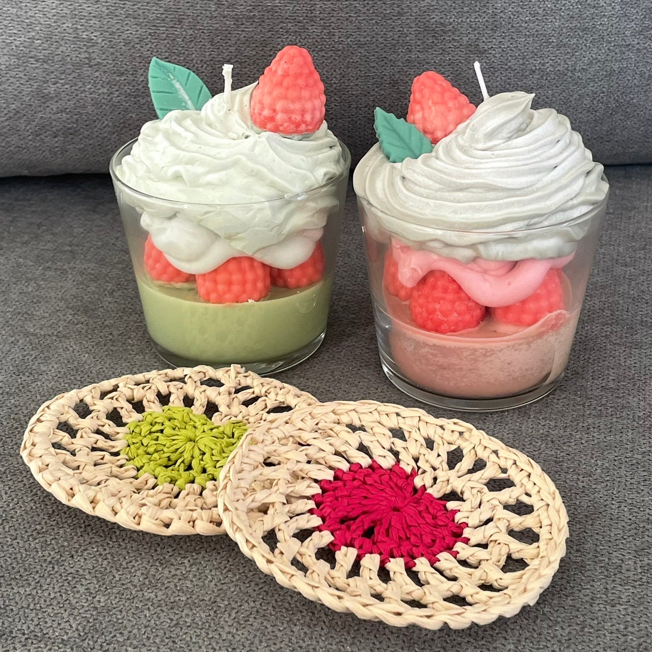 Valentine's Day Mini Parfait + Coaster Soy Wax Candle