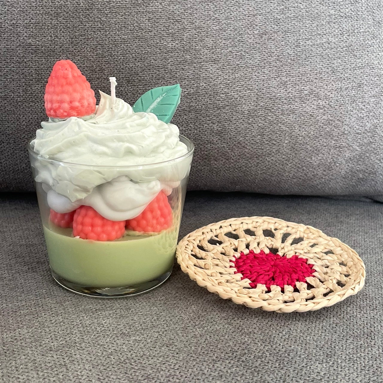 Valentine's Day Mini Parfait + Coaster Soy Wax Candle