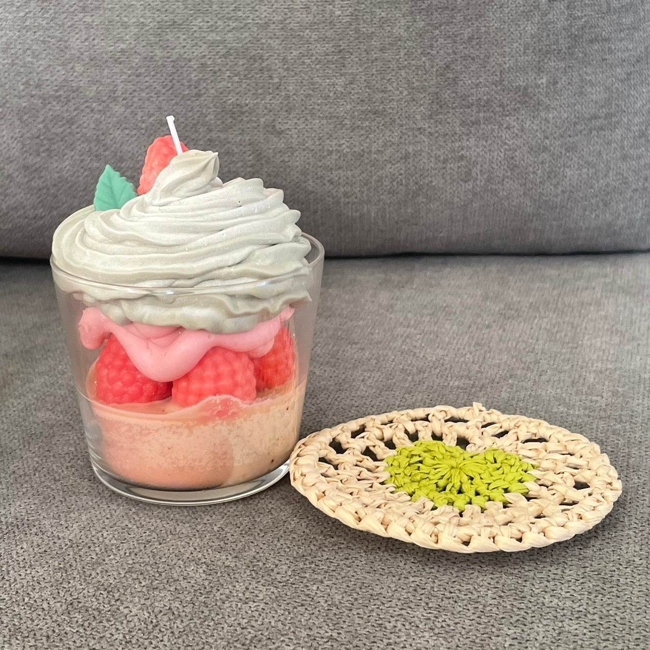 Valentine's Day Mini Parfait + Coaster Soy Wax Candle