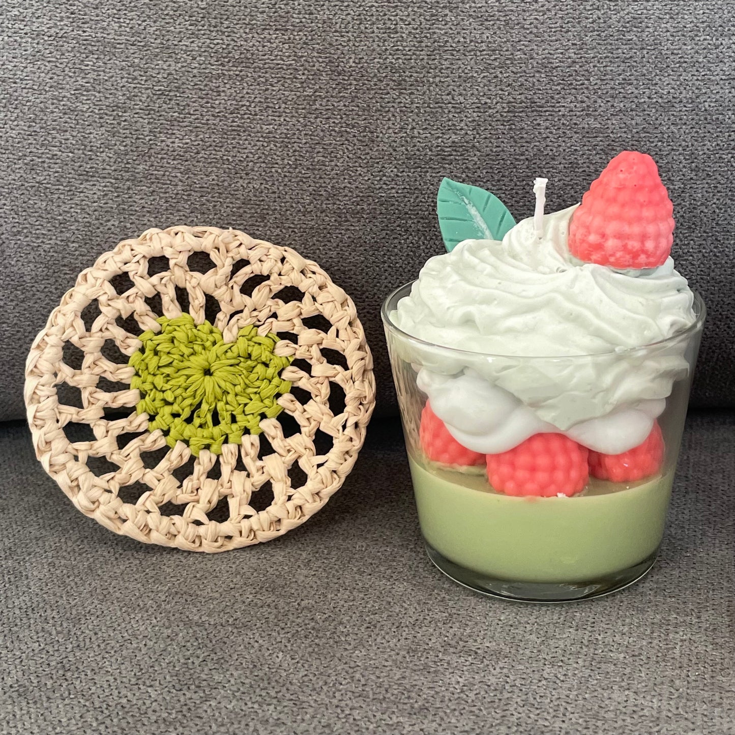 Valentine's Day Mini Parfait + Coaster Soy Wax Candle