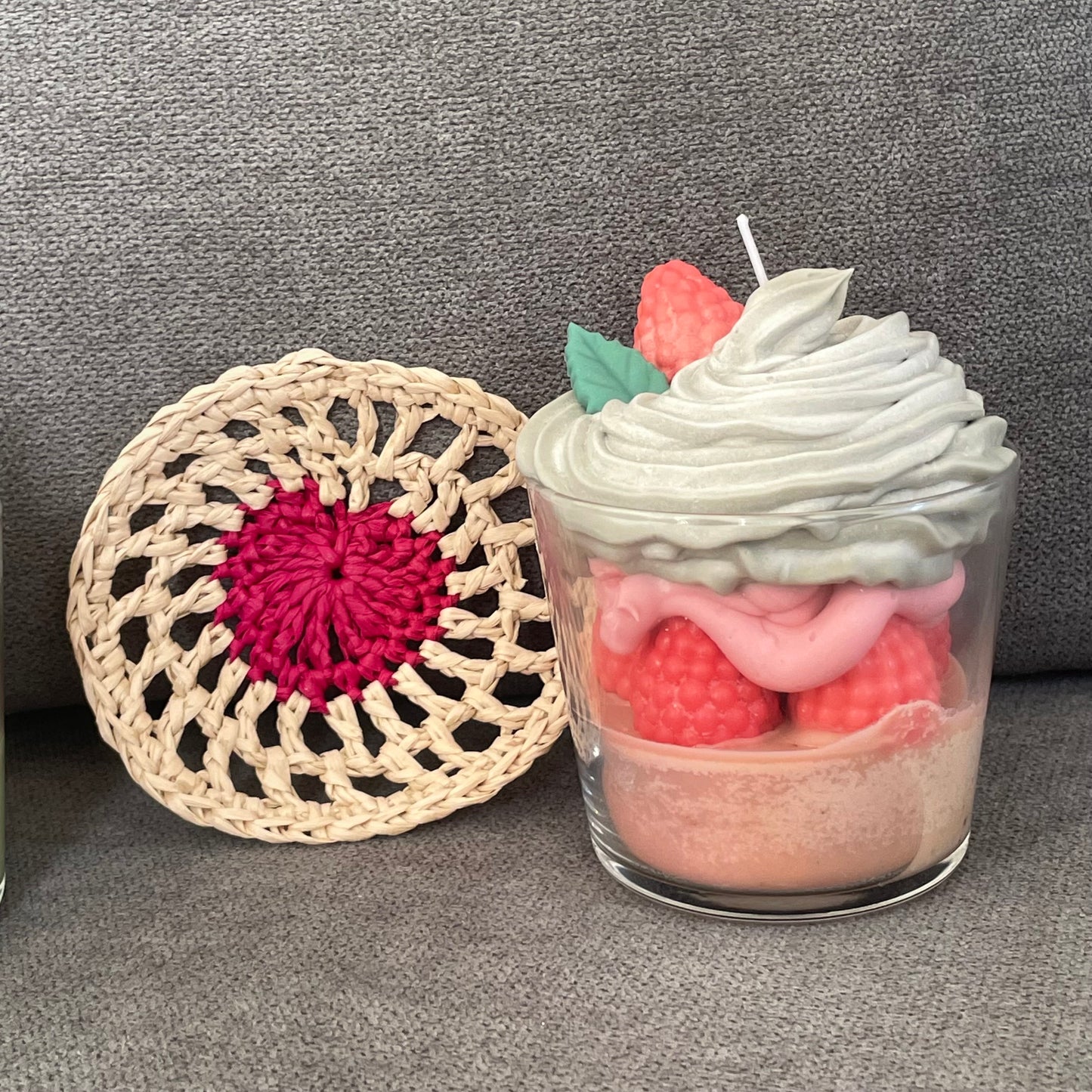 Valentine's Day Mini Parfait + Coaster Soy Wax Candle