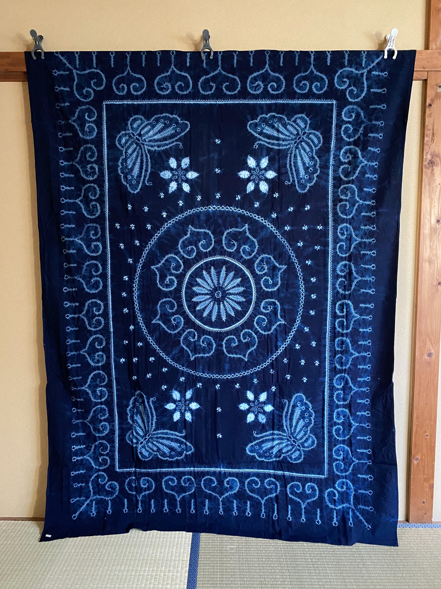 Japanese Shibori Indigo Dyed Fabric