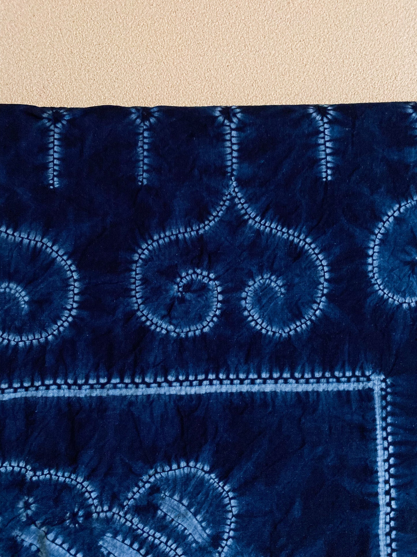 Japanese Shibori Indigo Dyed Fabric