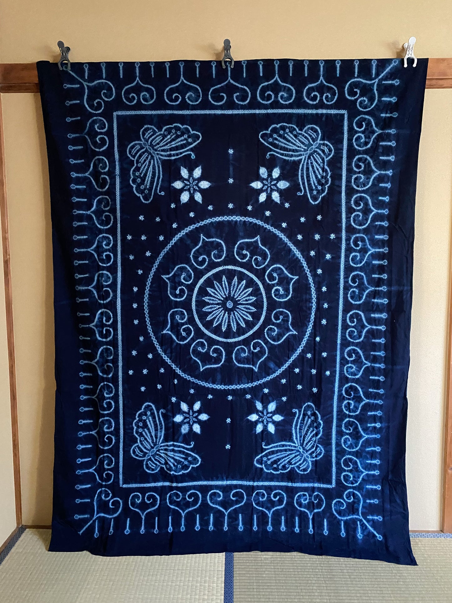 Japanese Shibori Indigo Dyed Fabric