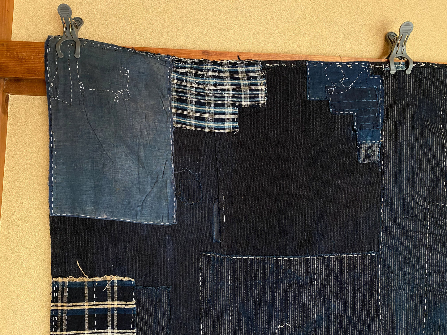 Japanese Indigo Dyed Boro Fabric | Sashiko Patches Vintage Futonji