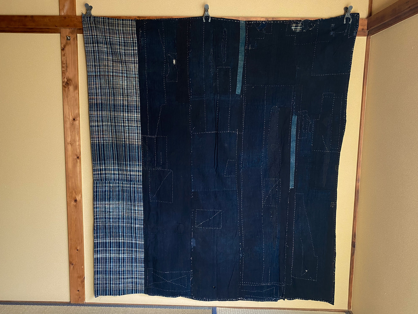 Japanese Indigo Dyed Boro Fabric | Sashiko Patches Vintage Futonji