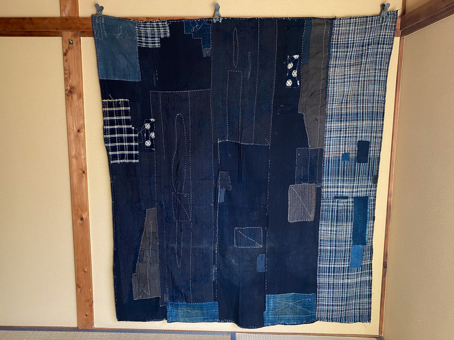 Japanese Indigo Dyed Boro Fabric | Sashiko Patches Vintage Futonji