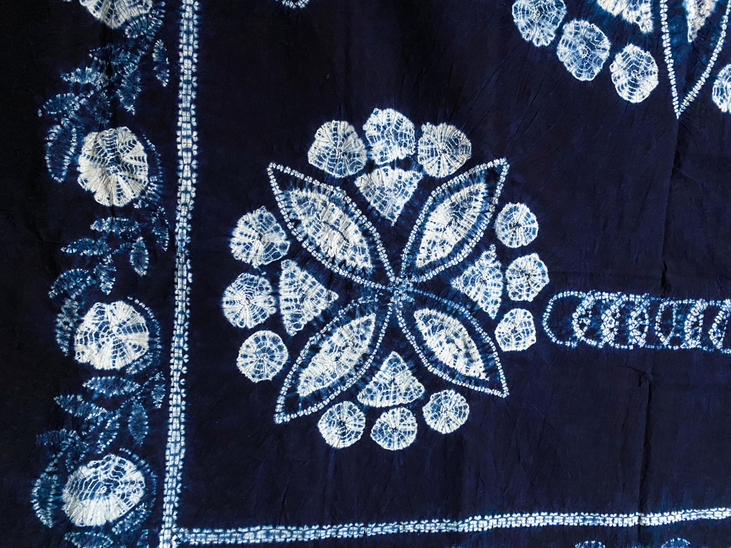 Japanese Shibori Indigo Dyed Fabric