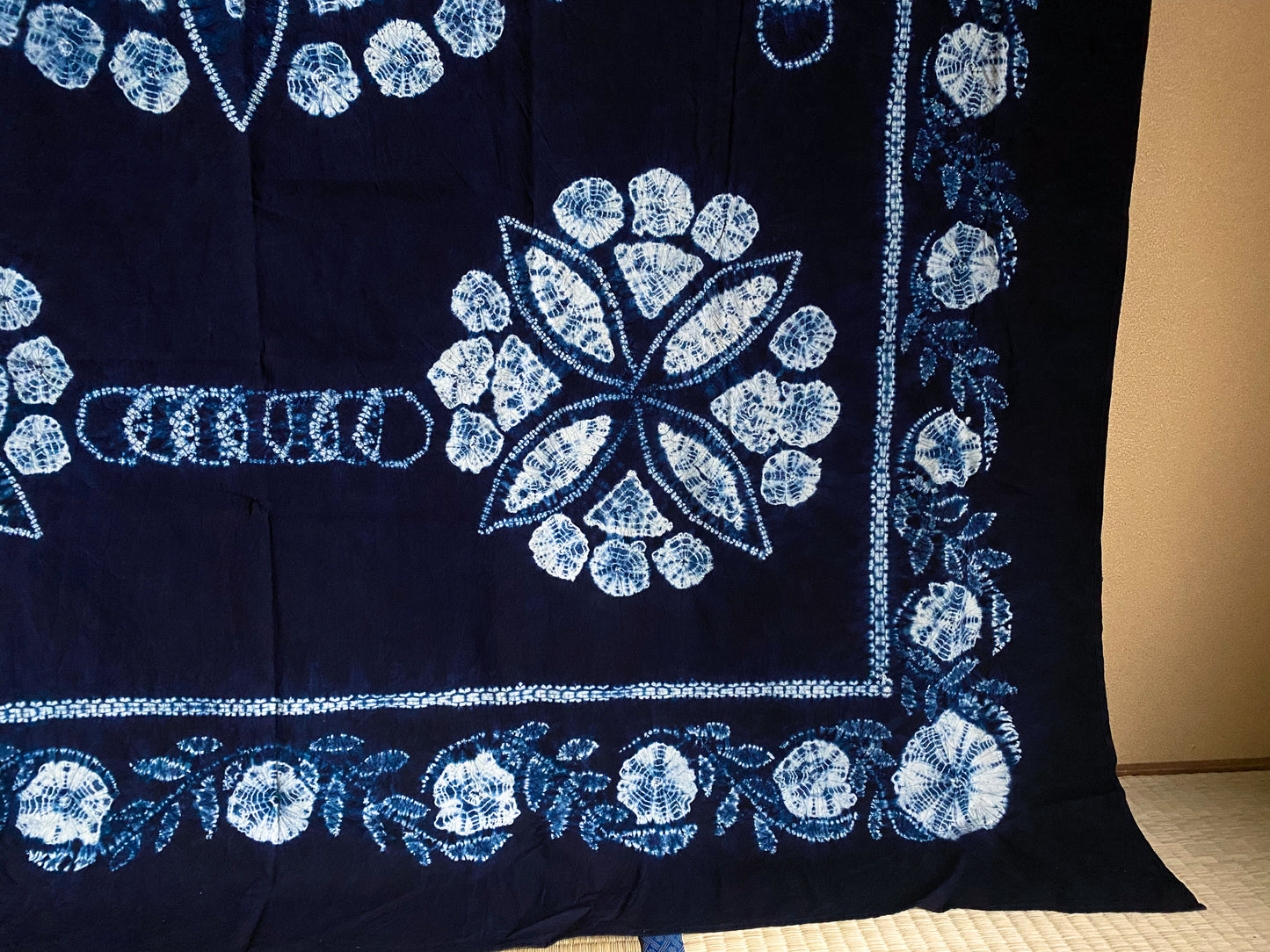 Japanese Shibori Indigo Dyed Fabric