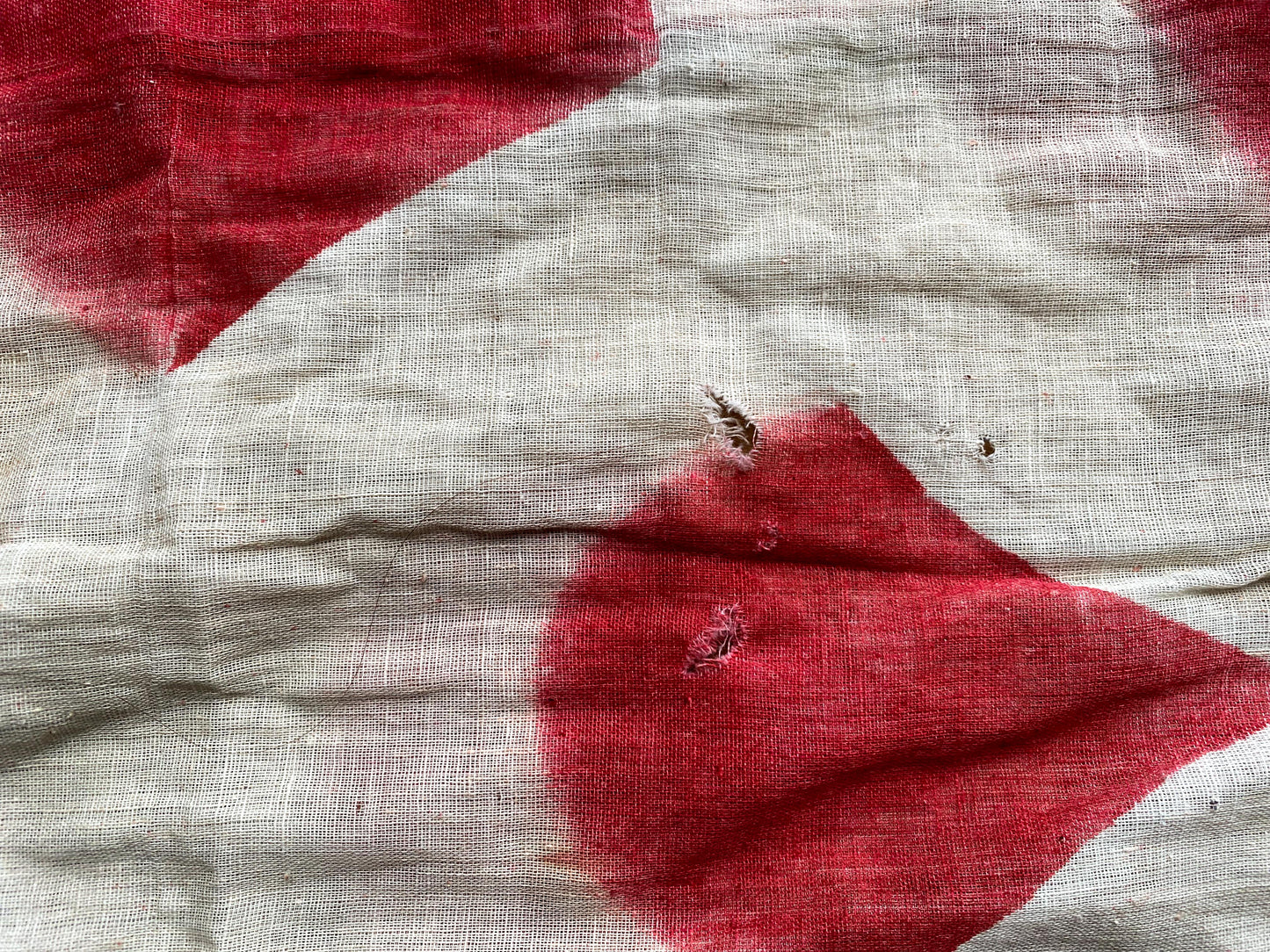 Japanese Vintage Red Cotton Koinobori Flag Fabric | Carp Streamer