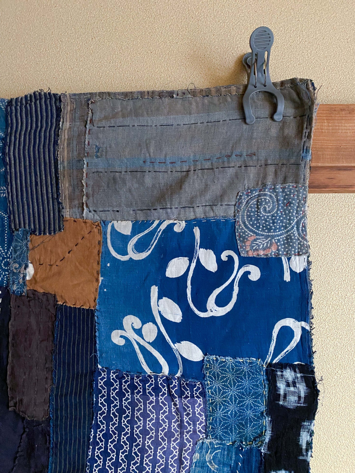 Indigo Patchwork Japanese Boro Fabric | Early Showa Era