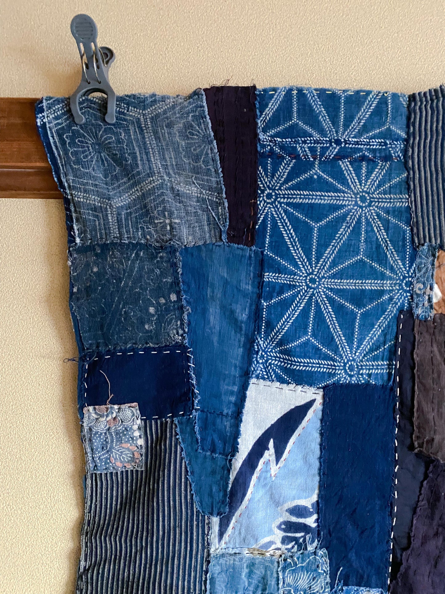 Indigo Patchwork Japanese Boro Fabric | Early Showa Era