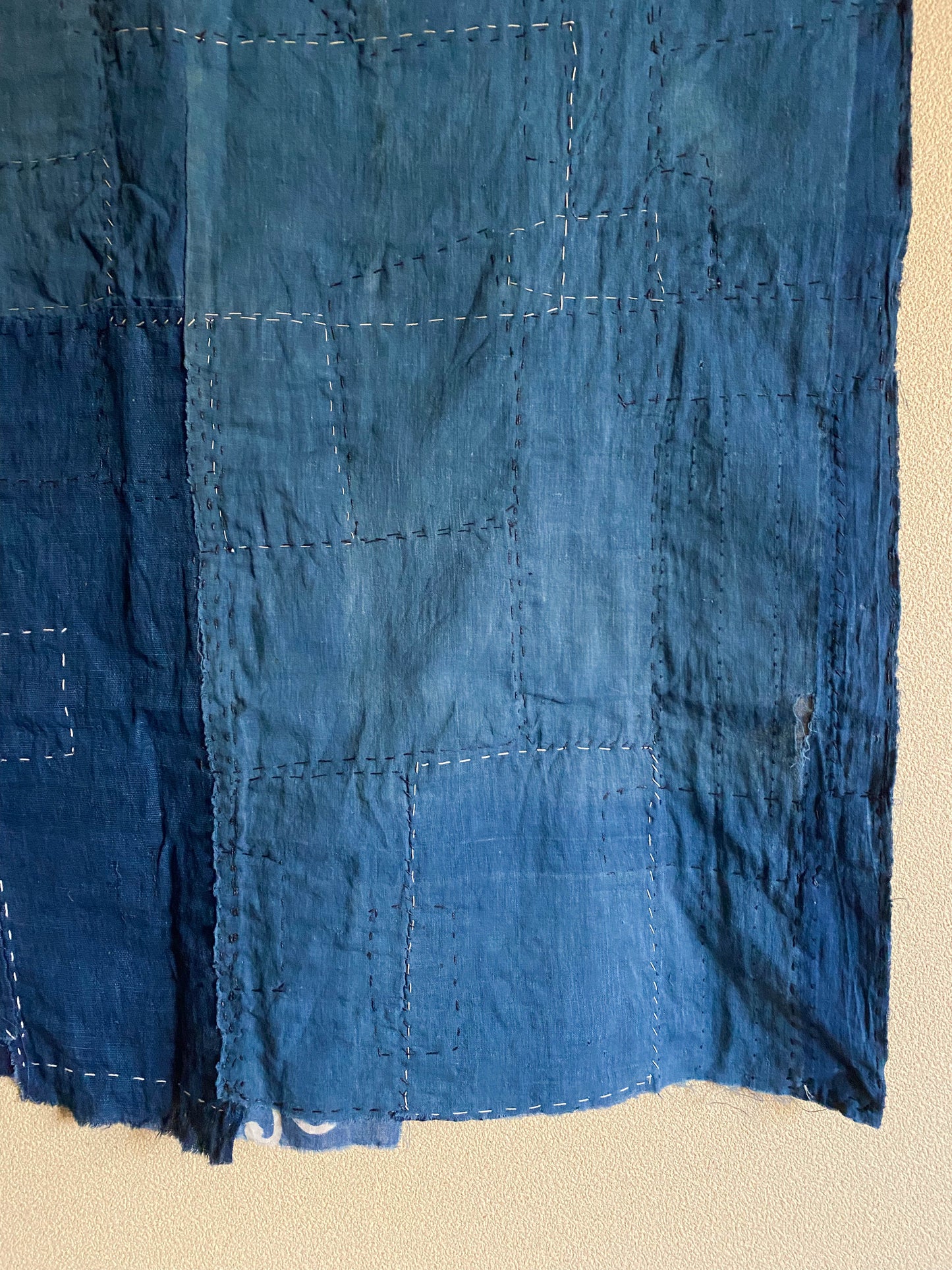 Indigo Patchwork Japanese Boro Fabric | Early Showa Era